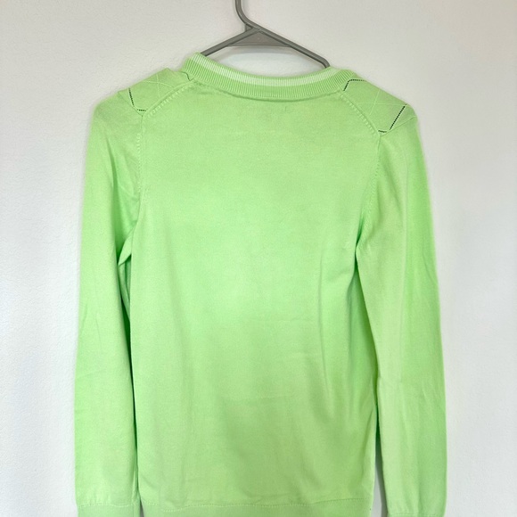 Tommy Hilfiger Women’s Lime Green Golf Long Sleeve Sweater Top Small - Picture 2 of 3